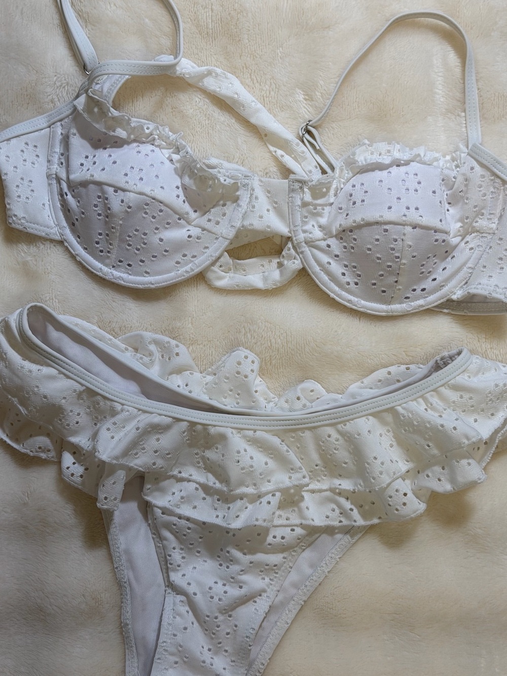 White Ruffle Bikini - Picture 2 of 4